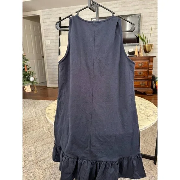 NWT Sundays Skater Sleveeless Round Neck Zip Front Navy Blue Dress Womens Size L - Picture 3 of 8